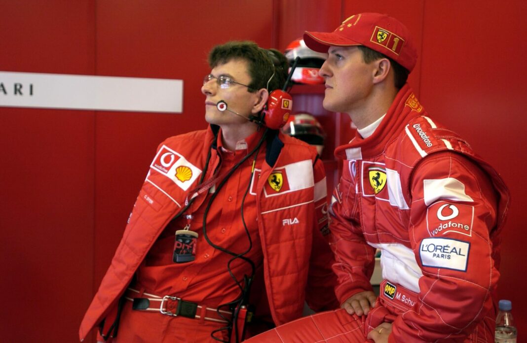 F1 2002 USA Nagydíj Michael Schumacher Chris Dyer Ferrari