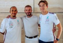 Lewis Hamilton, David Beckham, George Russell, Mercedes
