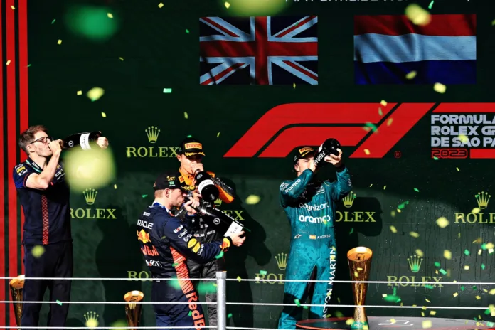 Lando Norris, Max Verstappen, Fernando Alonso, McLaren, Red Bull, Aston Martin