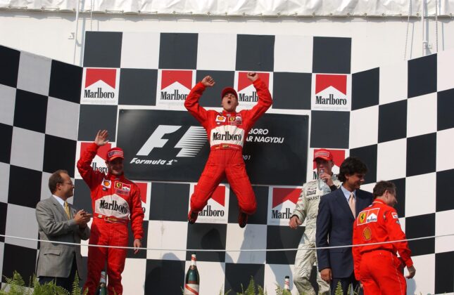 Michael Schumacher, Rubens Barrichello, Ferrari, David Coulthard, McLaren, Magyar Nagydíj, 2001