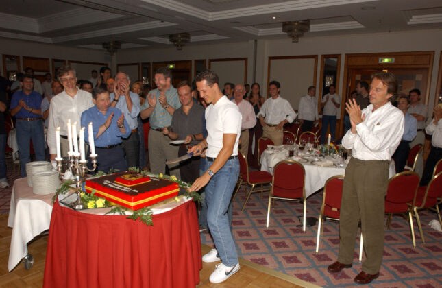 Michael Schumacher, Rubens Barrichello, Jean Todt, Ross Brawn, Rory Byrne, Paolo Martinelli, Magyar Nagydíj, 2001