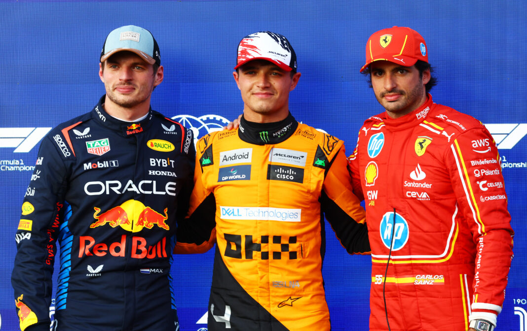 Verstappen, Norris, Sainz, Red Bull, McLaren, Ferrari