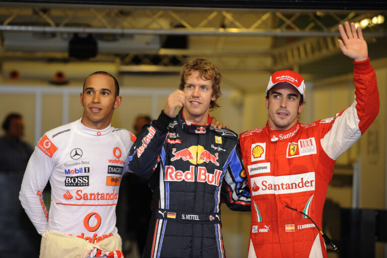 Lewis Hamilton, Sebastian Vettel, Fernando Alonso, 2010, Abu-Dzabi