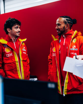 Lewis Hamilton, Charles Leclerc, Ferrari, teszt, Barcelona