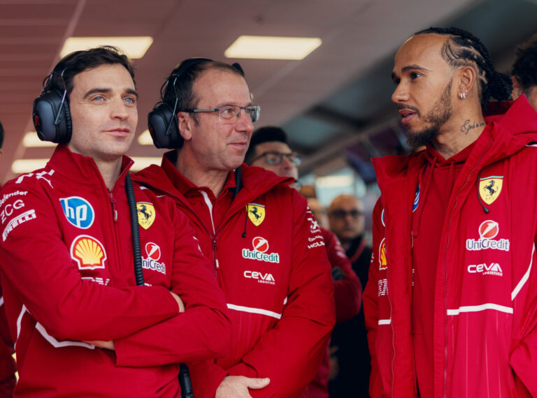 Jerome d'Ambrosio, Loic Serra, Lewis Hamilton, Ferrari