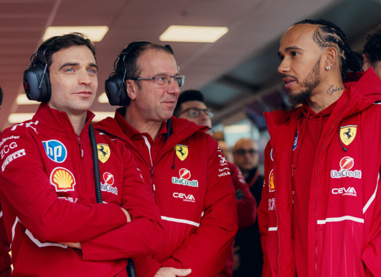 Jerome d'Ambrosio, Loic Serra, Lewis Hamilton, Ferrari