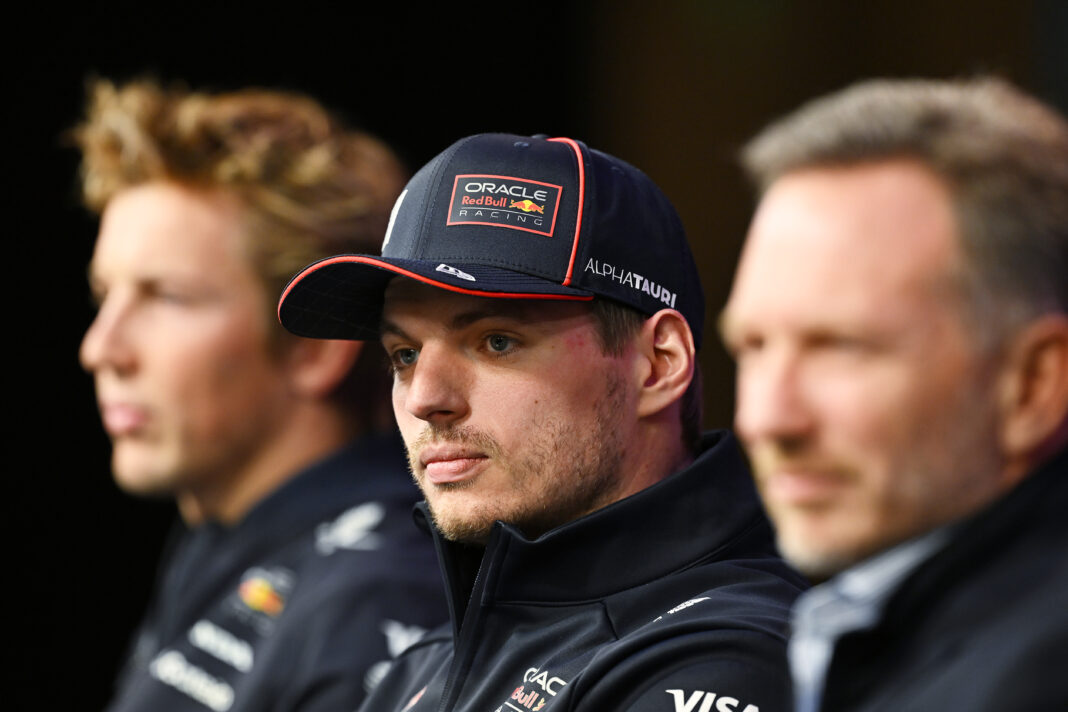 Max Verstappen, Liam Lawson, Christian Horner, Red Bull