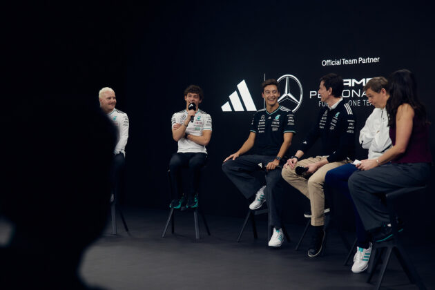 Toto Wolff, George Russell, Andrea Kimi Antonelli, Valtteri Bottas, Mercedes, Adidas