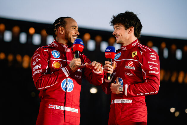 Lewis Hamilton, Charles Leclerc, Ferrari, bemutató, Milánó