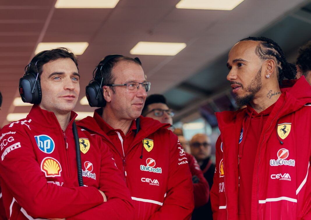 Jerome d'Ambrosio, Loic Serra, Lewis Hamilton, Ferrari