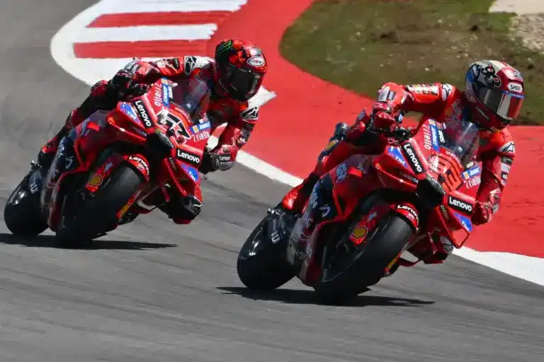 MotoGP, Marc Márquez, Ducati, Francesco Bagnaia, Ducati, Amerikai Nagydíj 2025, szombat