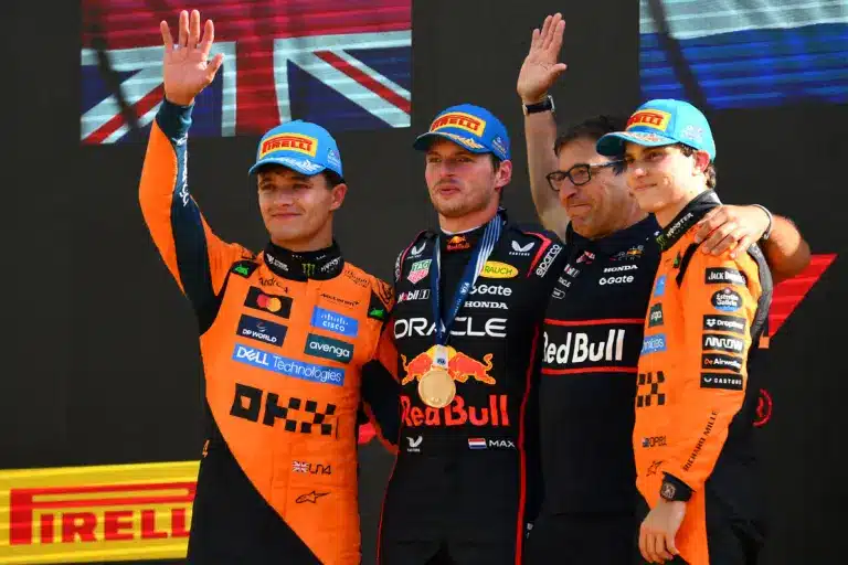 Norris, Piastri, Verstappen, Waché