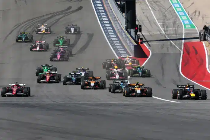 Verstappen, Norris, USA Nagydíj, rajt