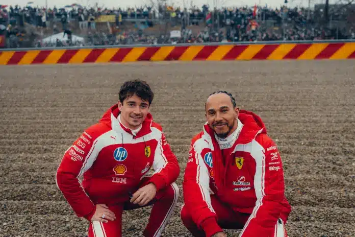 Lewis Hamilton, Charles Leclerc, Ferrari
