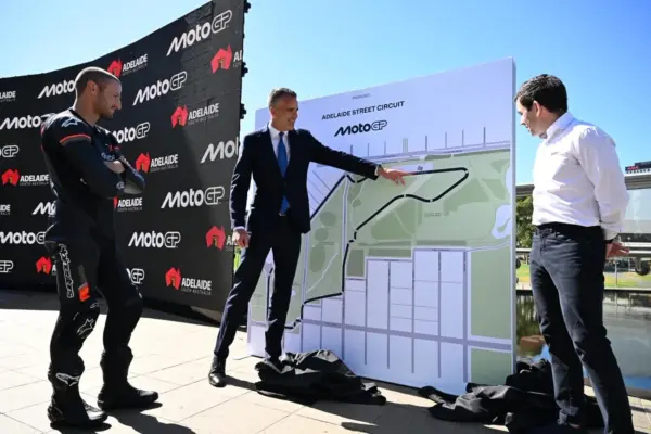 Adelaide, pályabemutató, 2026, Peter Malinauskas, Jack Miller, Carlos Ezpeleta