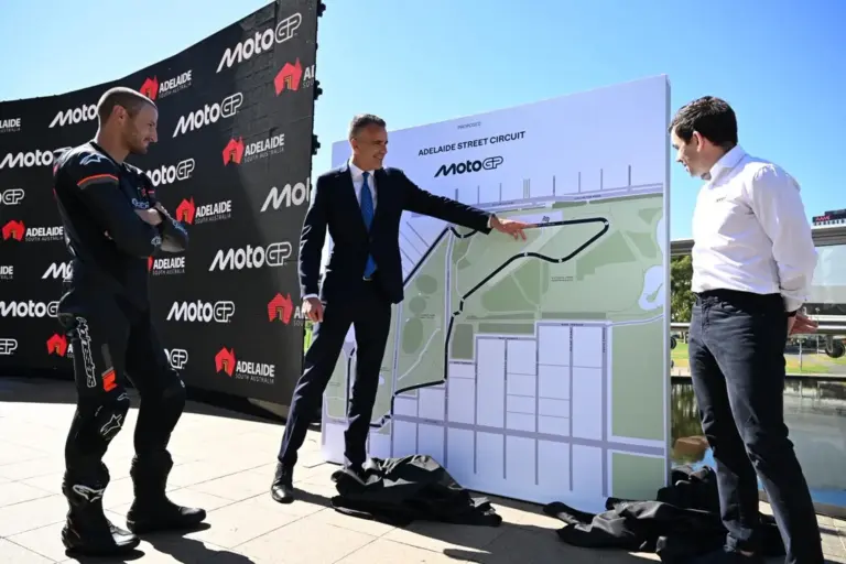 Adelaide, pályabemutató, 2026, Peter Malinauskas, Jack Miller, Carlos Ezpeleta