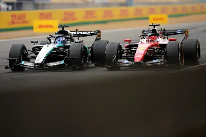Russell, Mercedes, Leclerc, Ferrari