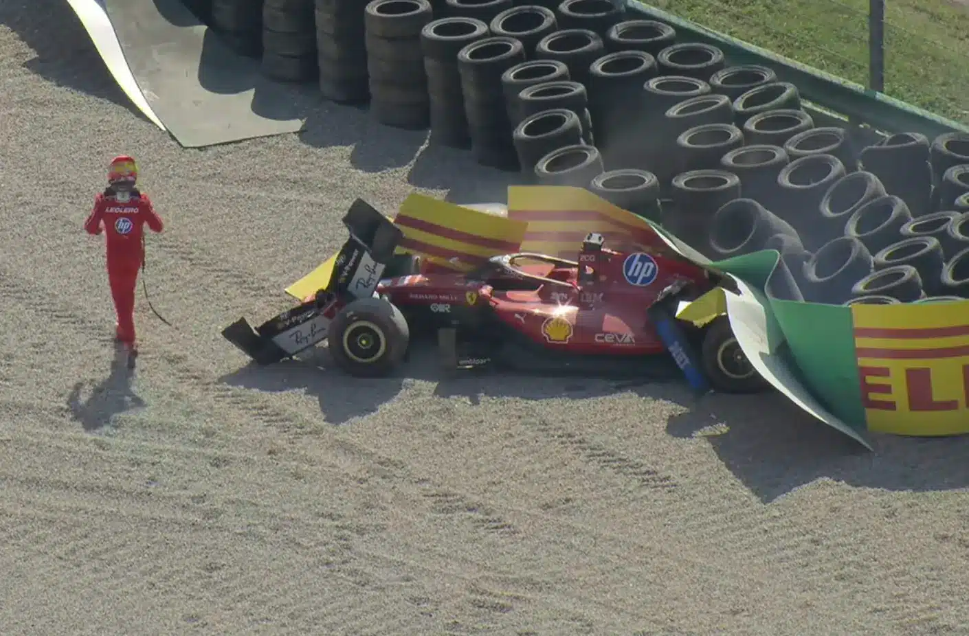 Leclerc, Ferrari, Monza, baleset